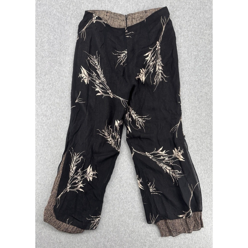 Rialto Collection Joy Perreras Black Floral Viscose Crop Pants USA M